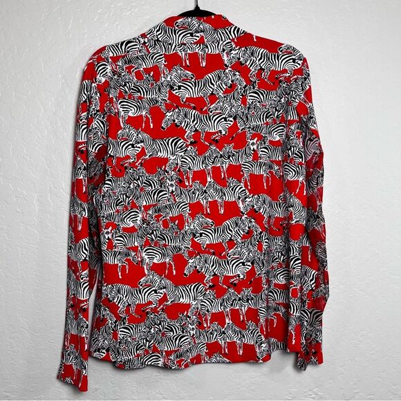 IBKUL Women's Quarter Zip Novelty Zebra Print Long Sleeve Large Pickleball Golf - Picture 7 of 9